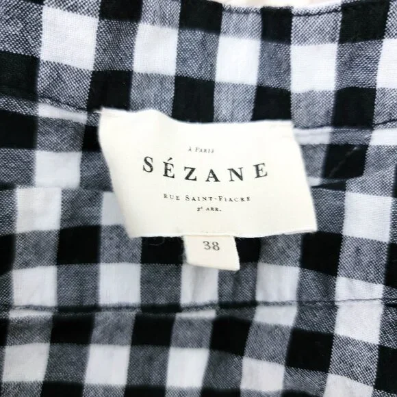 Sezane Octavia Blouse in Gingham 38 6 - Picture 9 of 9